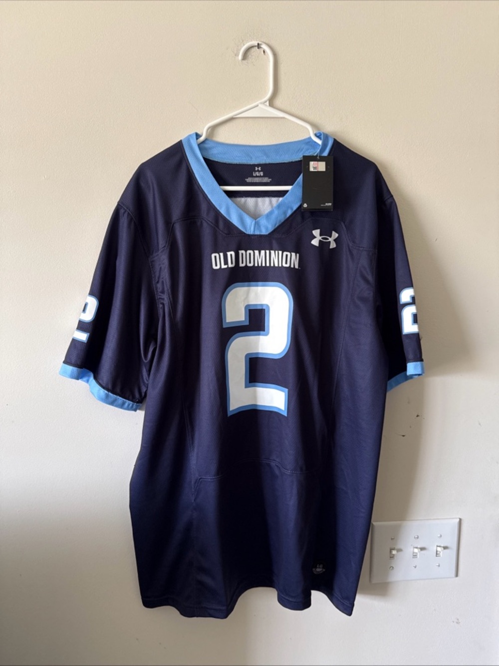 Under Armour Old Dominion Navy and Light Blue Football Jersey #2